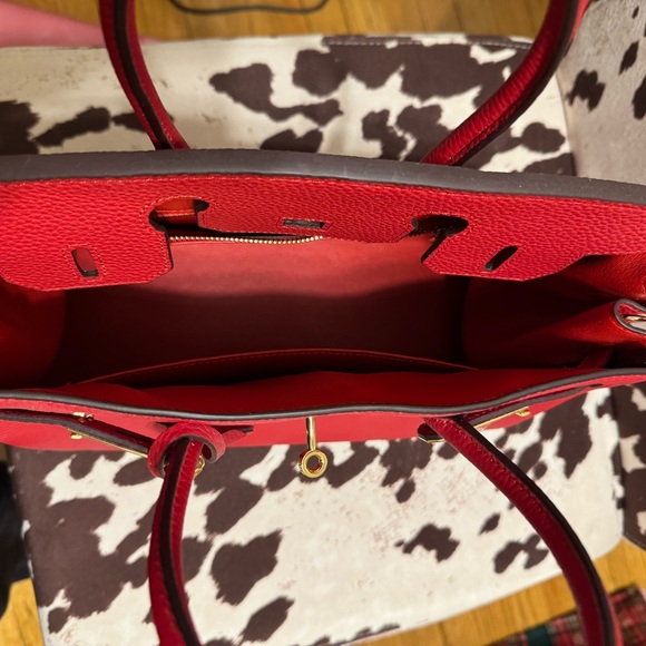 COPY - Red Leather Handbag - Picture 3 of 7